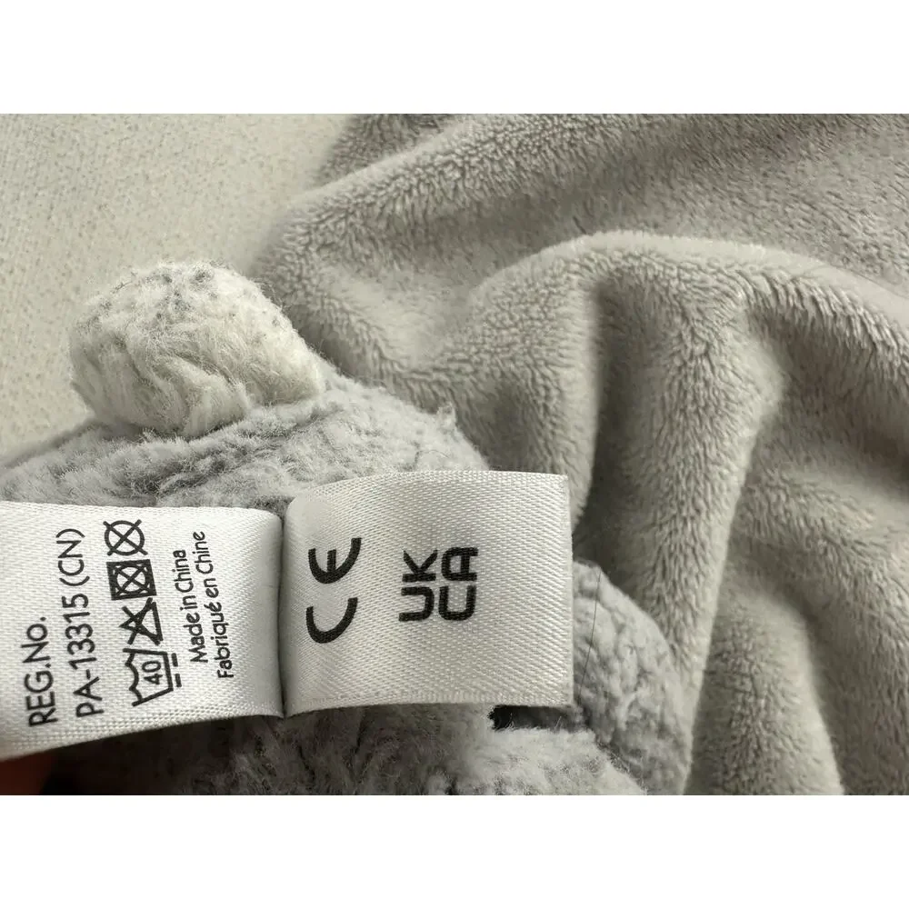 Jellycat Bashful Bunny Lovey Plush Security Baby Blanket Gray 12x12”